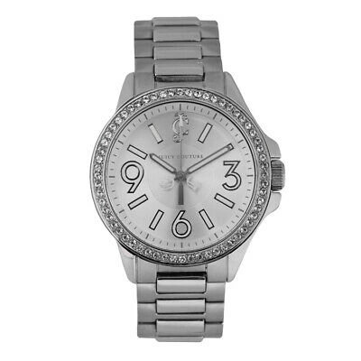 Pre-owned Juicy Couture Jetsetter 1900958 Women's 38mm Crystal Steel Silver Watch