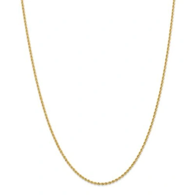 Pre-owned Accessories & Jewelry 14k Yellow Gold 2mm Plain Solid Rope Chain W/ Lobster Clasp 14" - 30"