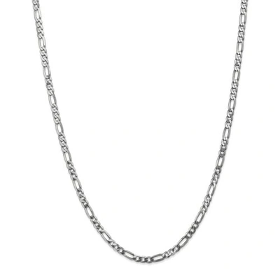 Pre-owned Accessories & Jewelry 14k White Gold 4mm Solid Flat Figaro Link Chain W/ Lobster Clasp 16" - 26"
