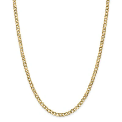 Pre-owned Accessories & Jewelry 14k Yellow Gold 4.3mm Semi Solid Curb Link Chain W/ Lobster Clasp 16" - 24"