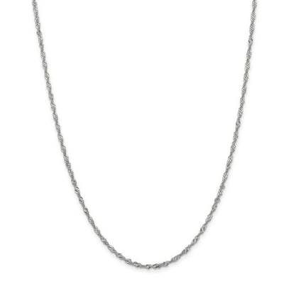 Pre-owned Accessories & Jewelry 14k White Gold 2mm Solid Diamond Cut Singapore Chain W/ Lobster Clasp 16" - 30"