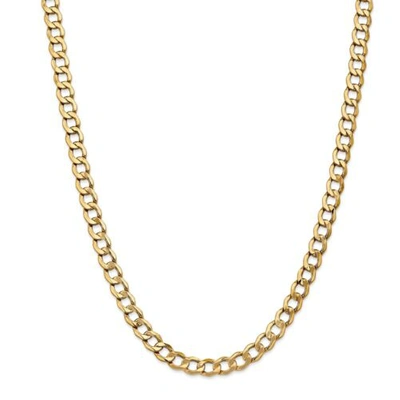 Pre-owned Accessories & Jewelry 14k Yellow Gold 7mm Semi Solid Curb Link Chain W/ Lobster Clasp 18" - 26"