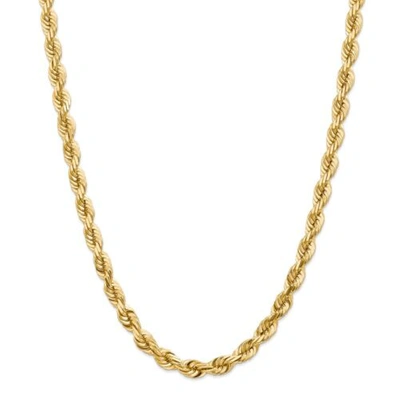 Pre-owned Accessories & Jewelry 14k Yellow Gold 7mm Solid Diamond Cut Rope Chain W/ Lobster Clasp 20" - 24"