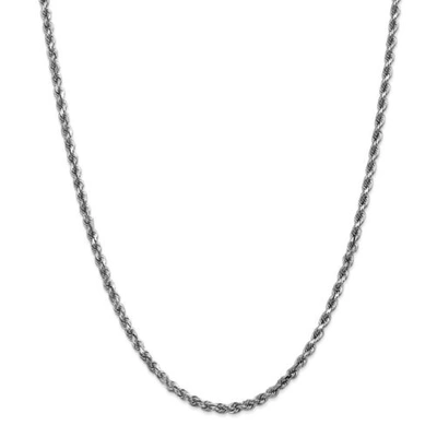 Pre-owned Accessories & Jewelry 14k White Gold 3.5mm Solid Plain Rope Chain W/ Lobster Clasp 18" - 30"