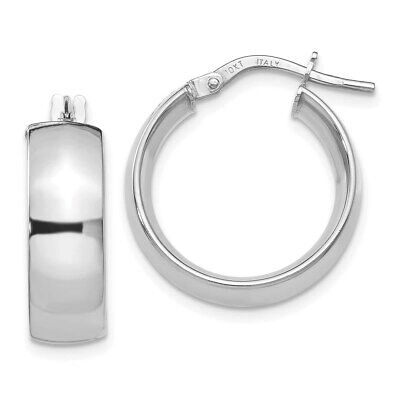 Pre-owned Superdealsforeverything Leslie's Real 10kt White Gold Polished Hoop Earrings
