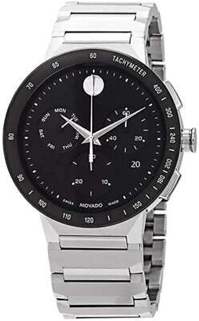 Pre-owned Movado Sapphire Chronograph Stainless Steel Mens Watch 0607239