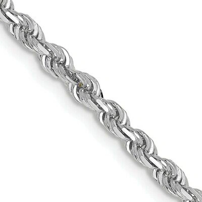 Pre-owned Skyjewelers Real 10k White Gold 3mm Diamond Cut Quadruple Rope Chain; 18 Inch; Lobster