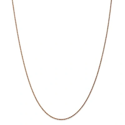 Pre-owned Accessories & Jewelry 14k Rose Gold 1mm Solid Diamond Cut Rope Chain W/ Lobster Clasp 16" - 24"