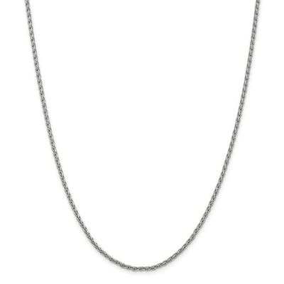 Pre-owned Accessories & Jewelry 14k White Gold 2.25mm Round Parisian Wheat Chain W/ Lobster Clasp 16" - 24"