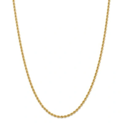Pre-owned Accessories & Jewelry 14k Yellow Gold 2.75mm Solid Plain Rope Chain W/ Lobster Clasp 16" - 30"