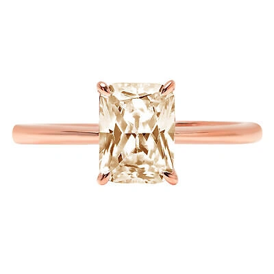 Pre-owned Pucci 2.5 Radiant Shape Real Morganite Wedding Bridal Promise Ring Real 14k Rose Gold In D