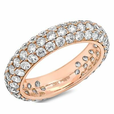 Pre-owned Pucci 2.7ct Round Cut Eternity Simulated Bridal Wedding Anniversary Band 14k Rose Gold In White/colorless