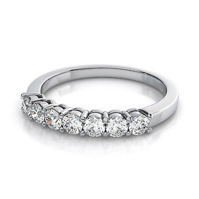 Pre-owned Pucci 1.15ct Round Simulated Diamond Stackable Petite Anniversary Band 14k White Gold In White/colorless