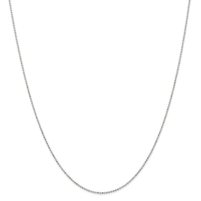 Pre-owned Accessories & Jewelry 14k White Gold 1.2mm Diamond Cut Beaded Pendant Chain W/ Lobster Clasp 14" - 24"