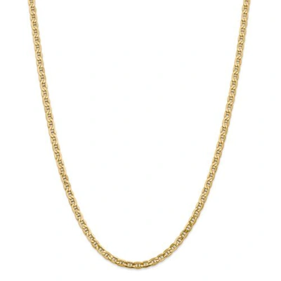 Pre-owned Accessories & Jewelry 14k Yellow Gold 4.1mm Semi Solid Anchor Chain W/ Lobster Clasp 16" - 24"