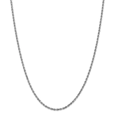 Pre-owned Accessories & Jewelry 14k White Gold 2.25mm Solid Diamond Cut Rope Chain W/ Lobster Clasp 16" - 30"