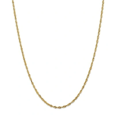 Pre-owned Accessories & Jewelry 14k Yellow Gold Light 2.5mm Diamond Cut Rope Chain W/ Lobster Clasp 18" - 24"
