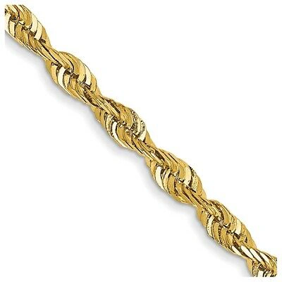 Pre-owned Skyjewelers Real 14k Yellow Gold 2.25mm Extra-light Diamond Cut Rope Chain; 20 Inch;