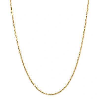 Pre-owned Superdealsforeverything Real 14kt Yellow Gold 1.9mm Round D/c Wheat Chain; 16 Inch