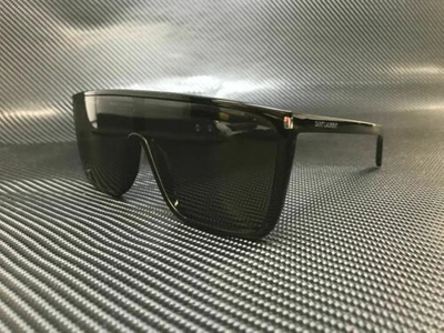 Pre-owned Saint Laurent Sl 364 Mask Ace 001 Black Rectangle Women's 99 Mm Sunglasses