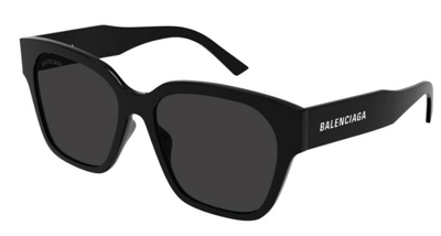 Pre-owned Balenciaga Bb0215sa 001 Black/grey Full-rim Square Unisex Sunglasses