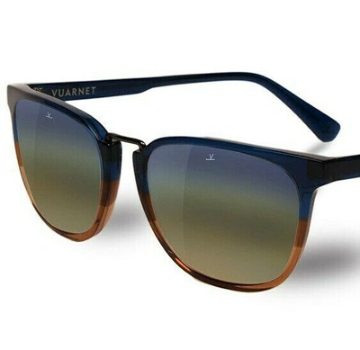 Pre-owned Vuarnet Sunglasses Vl162400041143 Vl1624 Cable Car 1624 Blue-brown + Colourlynx In Gray