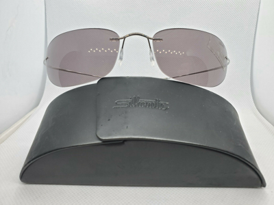 Pre-owned Silhouette 8592 10 6125 Titanium Frame W/ Mauve/gray Lens Sunglasses In Pink