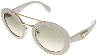 Pre-owned Prada Milano Sunglasses Women Off White Round Pr15s Ufp3h2