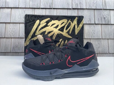 Pre-owned Nike Lebron 17 Xvii Low Size 13 "bred" Black/red Cd5007-001 With Box