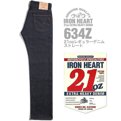 Pre-owned Iron Heart 634z 21oz Extra Heavy Denim Jeans Motorcycle Biker Jeans Genuine In Indigo(one Wash)