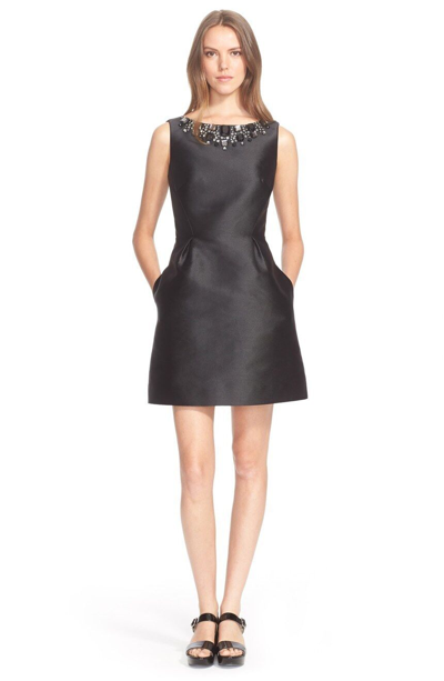 Pre-owned Kate Spade Jewel Embellished Open Back Dress Njmu5369 Black $548 – Size 10