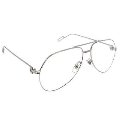 Pre-owned Cartier Clear Demo Aviator Unisex Eyeglasses Ct0116o 002 60 Ct0116o 002 60
