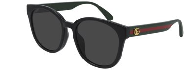 Pre-owned Gucci Gg 0855sk 001 Black Green/gray Cat-eye Women's Sunglasses
