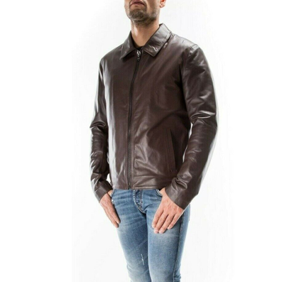 Pre-owned Handmade Brown Italian  Men Genuine Soft Real Leather Slim Fit Jacket Xs To 2xl