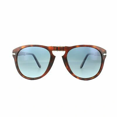 Pre-owned Persol Sunglasses Po0714 24/s3 Brown Havana Blue Gradient Polarized Folding 54mm