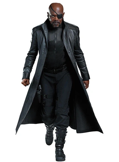 Pre-owned Zafy Leather Nick Fury Stylish Trench Long Coat For Men's 100% Real Leather Winter Coat In Black