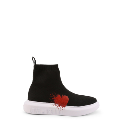 Pre-owned Moschino Love  Exploding Heart High Tops Black Women's Shoes Ja15134g1eizi000
