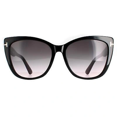 Pre-owned Tom Ford Sunglasses Ft0937 Nora 01b Shiny Black Smoke Gradient In Gray