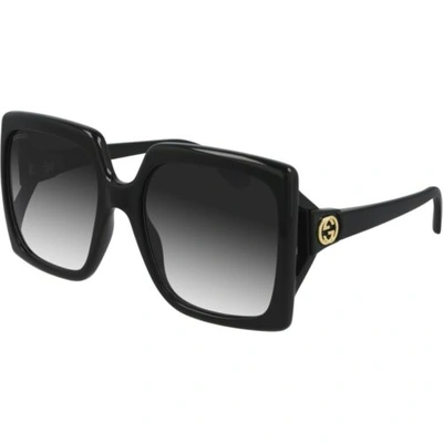 Pre-owned Gucci Gg0876s 001 Black/grey 60-20-130 Sunglasses Authentic In Gray