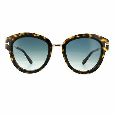 Pre-owned Tom Ford Sunglasses 0574 Mia 52p Dark Havana Green Gradient