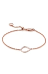 Monica Vinader Rose Gold Vermeil Riva Mini Diamond Kite Bracelet In Rose Gold