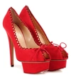 CHARLOTTE OLYMPIA DAPHNE SUEDE PUMPS,P00239407