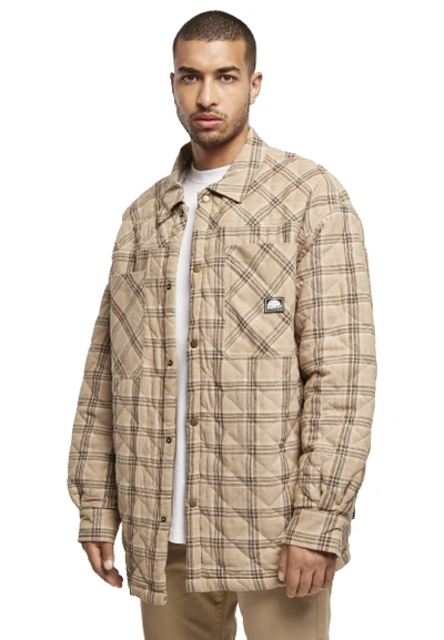 Pre-owned Southpole Flannel Quilted Shirt Jacke In Warm Sand