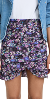 Isabel Marant Milendi Printed Silk Crepe De Chine Mini Skirt In Ultra Violet