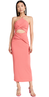 Significant Other Hallie Cut-out Rib-knit Halter Maxi Dress In Pink