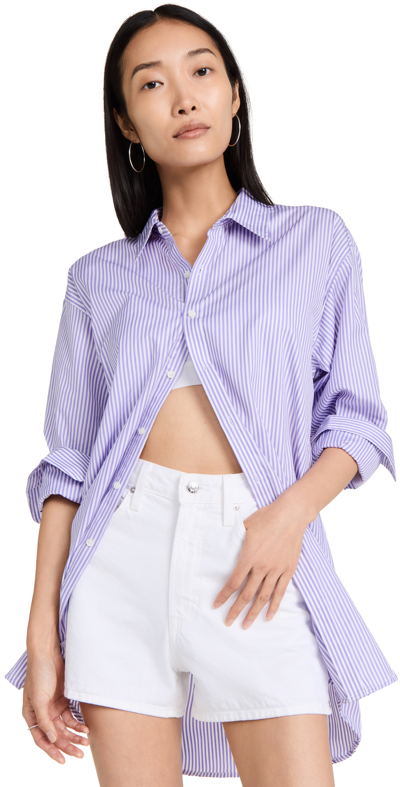 Sprwmn Oversized Shirt In Striped Purple