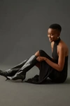 Schutz Maryana Croc-embossed Leather Boots In Black