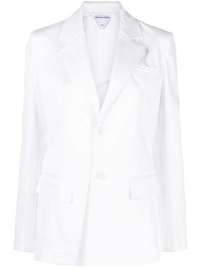 Bottega Veneta Cotton Single-breasted Blazer In White