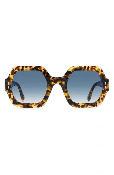 Isabel Marant 52mm Square Sunglasses In Yellow Havana / Blue Shaded