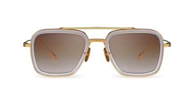 Dita Flight 006 - Clear Crystal - Yellow Gold Sunglasses Sunglasses In Transparent And Yellow Gold